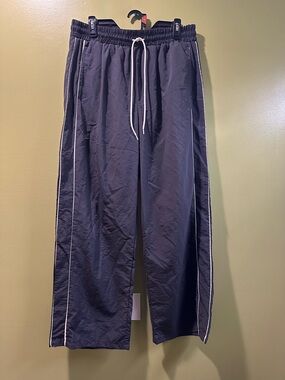 No Boundaries Black Jogger Pants with White Side Piping